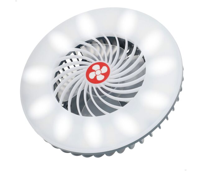 Aktive lámpara led portátil recargable con ventilador y cargador usb