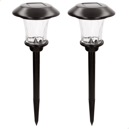 Aktive Conjunto de 2 balizas LED solares de 6 lúmens com estaca