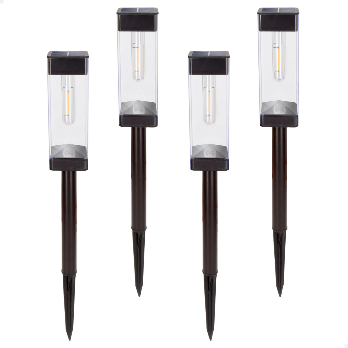 Aktive Set de 4 balizas solares LED 6 lúmenes con estaca