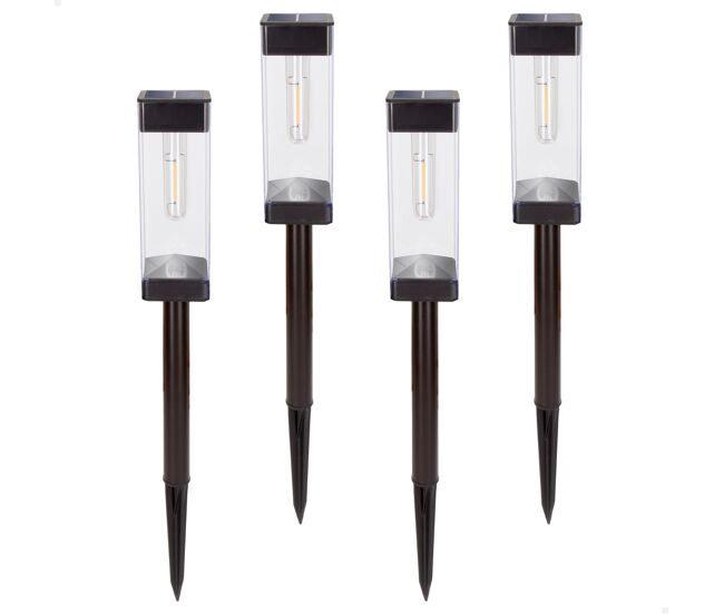 Aktive set de 4 balizas solares led 6 lúmenes con estaca