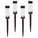 Aktive Set de 4 balizas solares LED 6 lúmenes con estaca Aktive Set de 4 balizas solares LED 6 lúmenes con estaca Negro