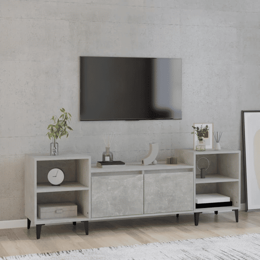 Móvel de TV - Modulo de TV - Armário de TV 160x35x55 cm derivados de madeira cinzento cimento