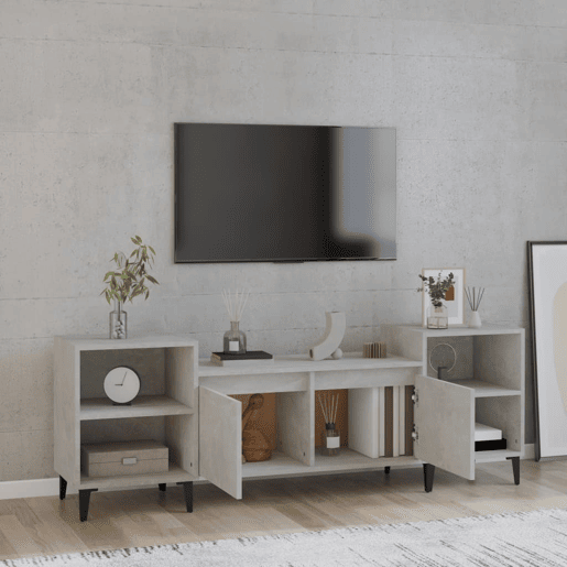 Móvel de TV - Modulo de TV - Armário de TV 160x35x55 cm derivados de madeira cinzento cimento