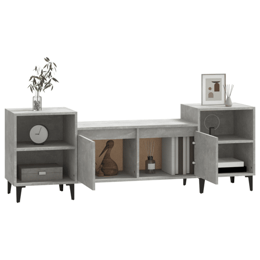 Móvel de TV - Modulo de TV - Armário de TV 160x35x55 cm derivados de madeira cinzento cimento