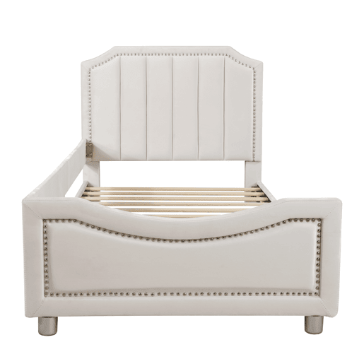 Cama individual para crianças 90x200cm - sofá-cama de veludo - Bege