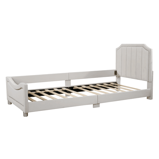 Cama individual para crianças 90x200cm - sofá-cama de veludo - Bege