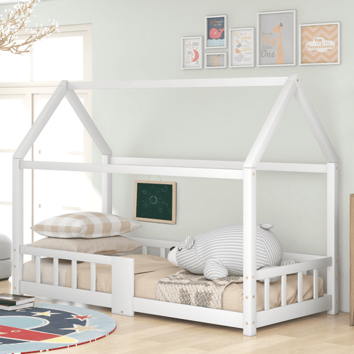 Cabine-cama 90x200 cm em madeira maciça - com ardósia - Branco