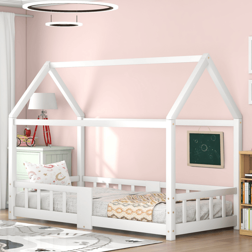 Cabine-cama 90x200 cm em madeira maciça - com ardósia - Branco