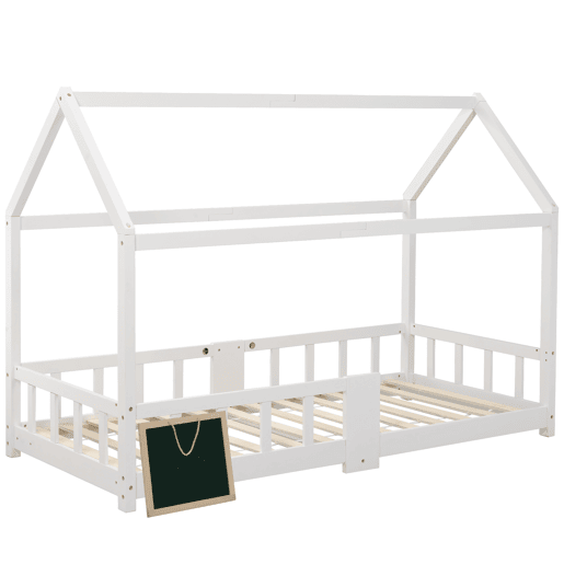 Cabine-cama 90x200 cm em madeira maciça - com ardósia - Branco