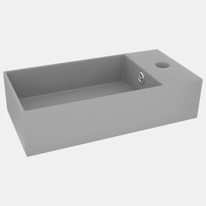 Lavatório - Lavabo - Pia de banheiro WC c extravasamento cerâmica cinza-claro