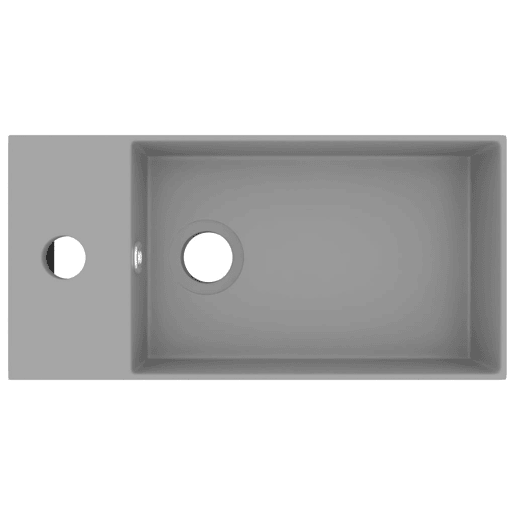 Lavatório - Lavabo - Pia de banheiro WC c extravasamento cerâmica cinza-claro