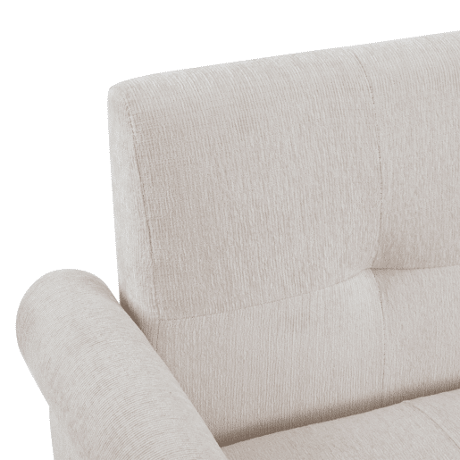 Sofá de 2 lugares estofado em chenille - 162x74x77 cm - Bege
