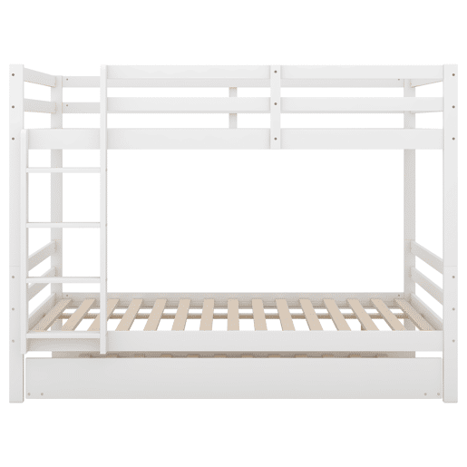 Beliche 2x140x200cm com cama de rodÃzio 90x190cm - com grade e escada - Branco Beliche 2x140x200cm com cama de rodÃzio 90x190cm - com grade e escada - Branco