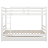 Beliche 2x140x200cm com cama de rodízio 90x190cm - com grade e escada - Branco