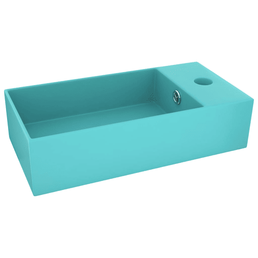 Lavatório - Lavabo - Pia de banheiro WC c extravasamento cerâmica verde-claro