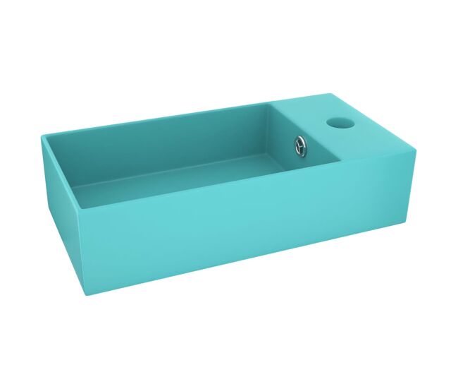 Lavabo - lavamanos con rebosadero cerámica verde claro