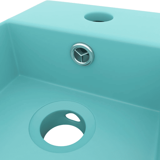 Lavatório - Lavabo - Pia de banheiro WC c extravasamento cerâmica verde-claro