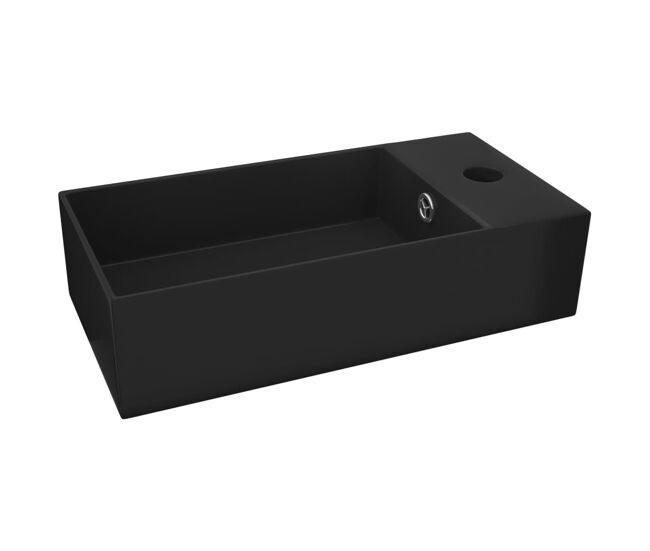 Lavabo - lavamanos con rebosadero cerámica negro mate