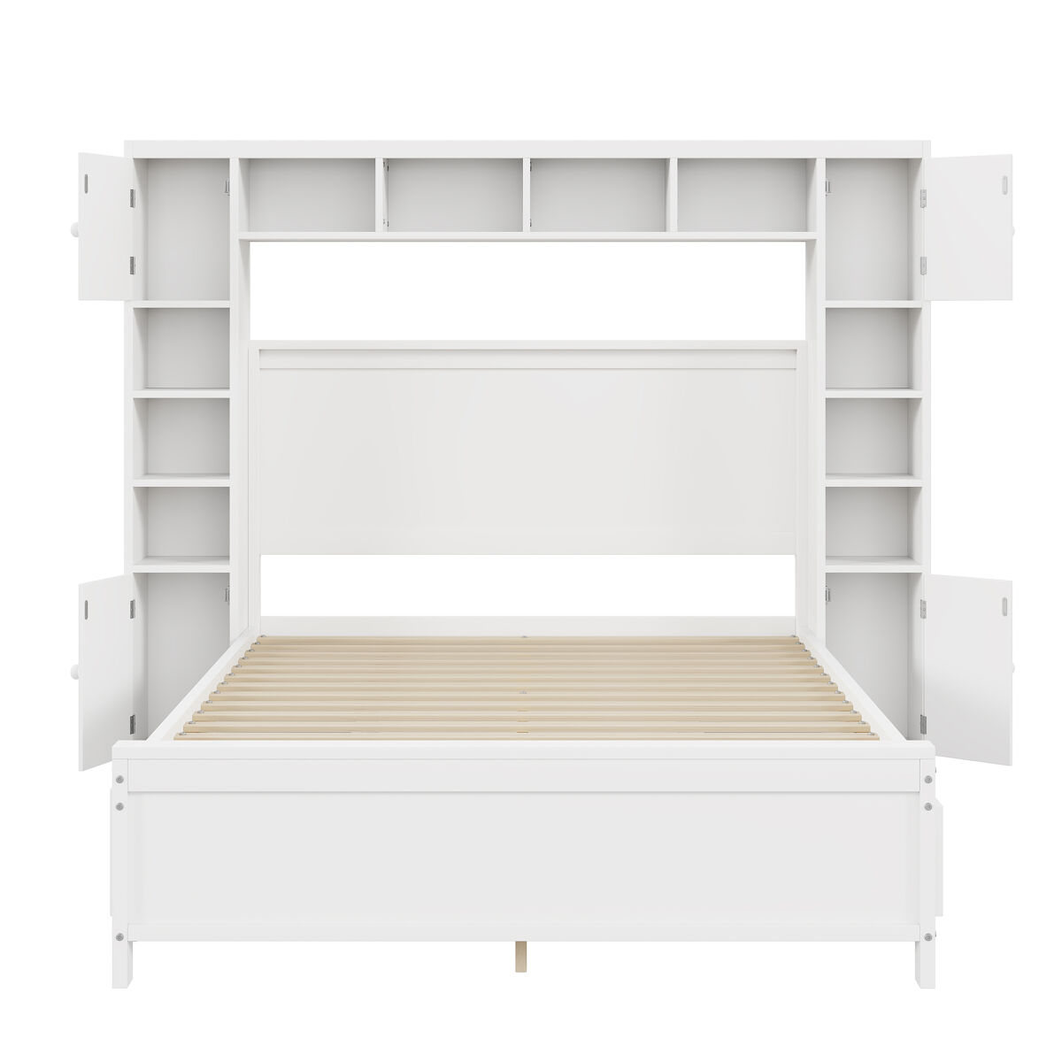 Cama doble con 4 cajones y cabecero con almacenaje grande 196x209