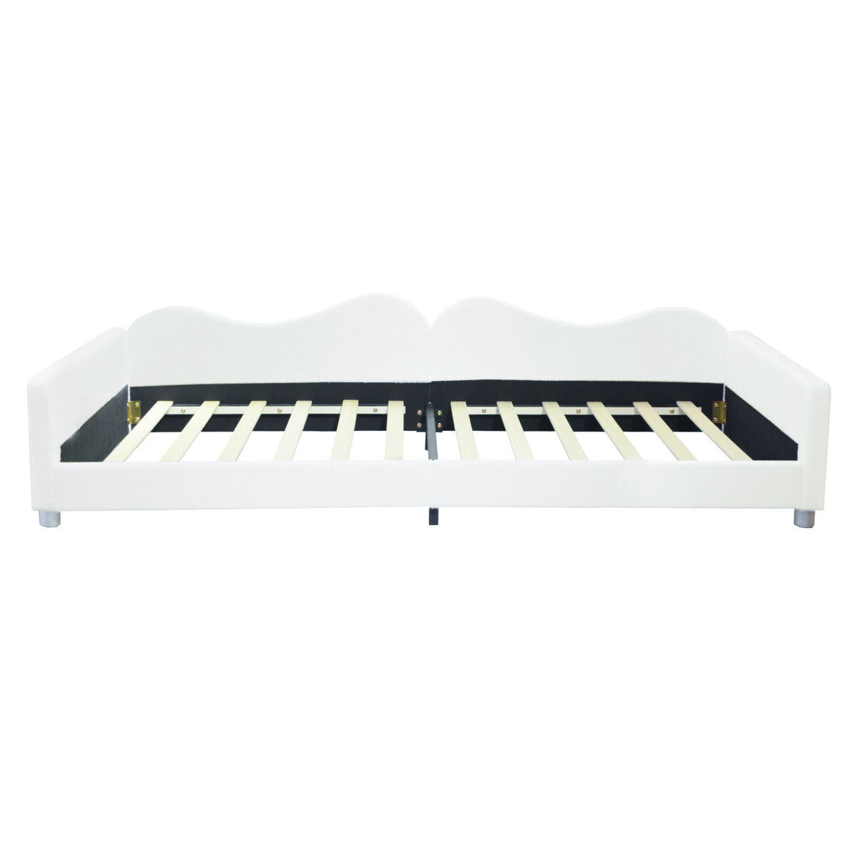 Sofá cama de 90x200 cm en tejido de rizo francés - con somier - blanco