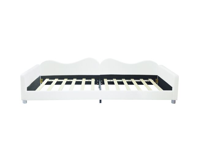 Sofá cama de 90x200 cm en tejido de rizo francés - con somier - blanco