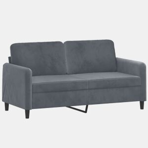 Sofá de 2 lugares - Sofá fixo 140 cm veludo cinza-escuro