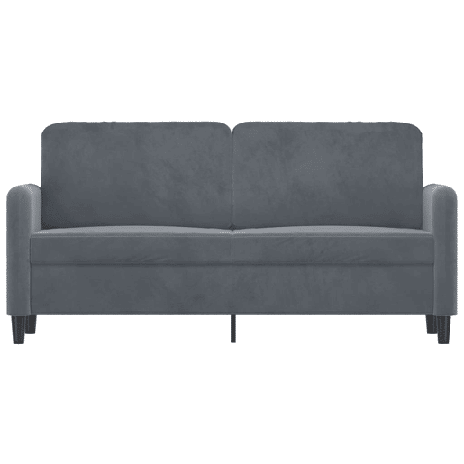 Sofá de 2 lugares - Sofá fixo 140 cm veludo cinza-escuro Sofá de 2 lugares - Sofá fixo 140 cm veludo cinza-escuro
