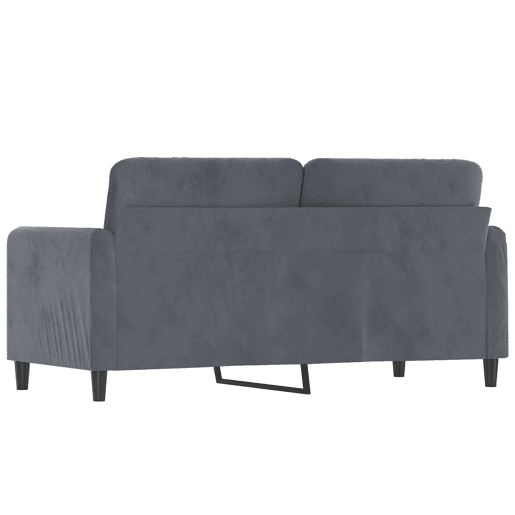 Sofá de 2 lugares - Sofá fixo 140 cm veludo cinza-escuro Sofá de 2 lugares - Sofá fixo 140 cm veludo cinza-escuro