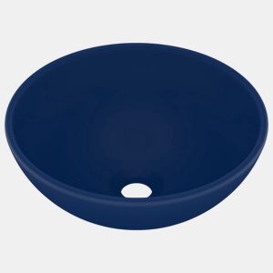 Lavatório - Lavabo - Pia de banheiro WC luxuoso redondo 32,5x14cm cerâmica azul mate