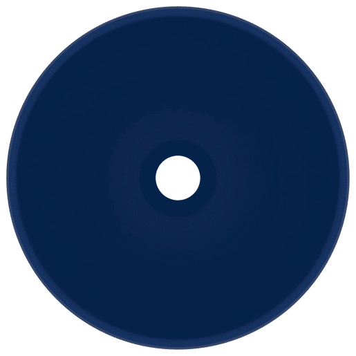 Lavatório - Lavabo - Pia de banheiro WC luxuoso redondo 32,5x14cm cerâmica azul mate