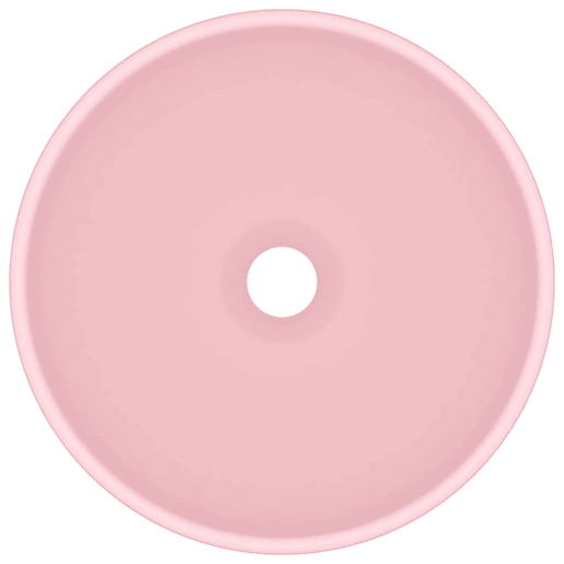 Lavatório - Lavabo - Pia de banheiro WC luxuoso redondo 32,5x14cm cerâmica rosa mate