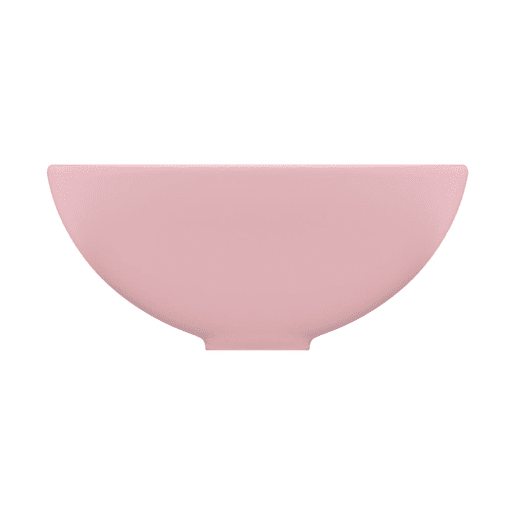 Lavatório - Lavabo - Pia de banheiro WC luxuoso redondo 32,5x14cm cerâmica rosa mate