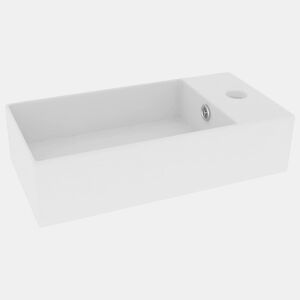 Lavatório - Lavabo - Pia de banheiro WC c extravasamento cerâmica branco mate