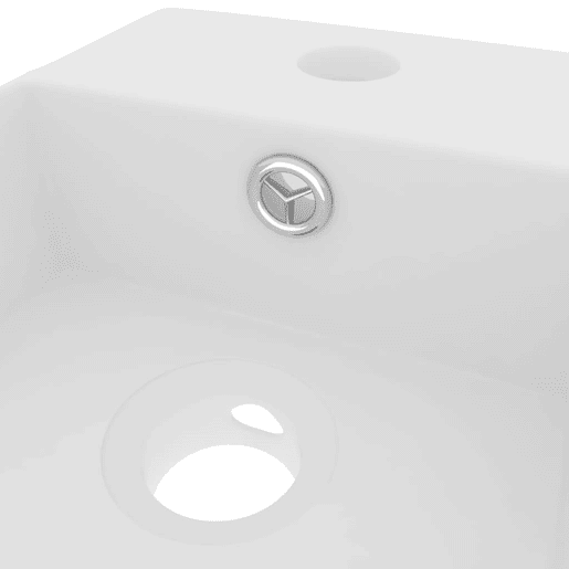 Lavatório - Lavabo - Pia de banheiro WC c extravasamento cerâmica branco mate