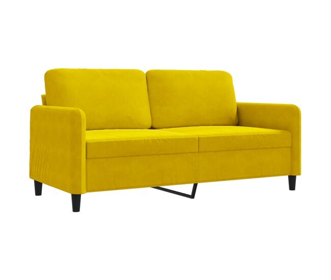 Sofá de 2 plazas - sofá de salón - sofá moderno terciopelo amarillo 140 cm