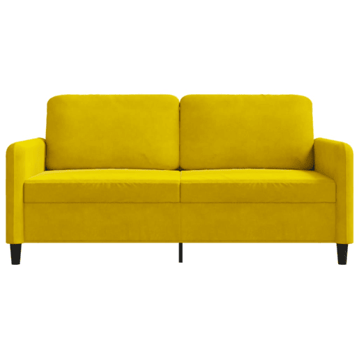 Sofá de 2 lugares - Sofá fixo veludo 140 cm amarelo