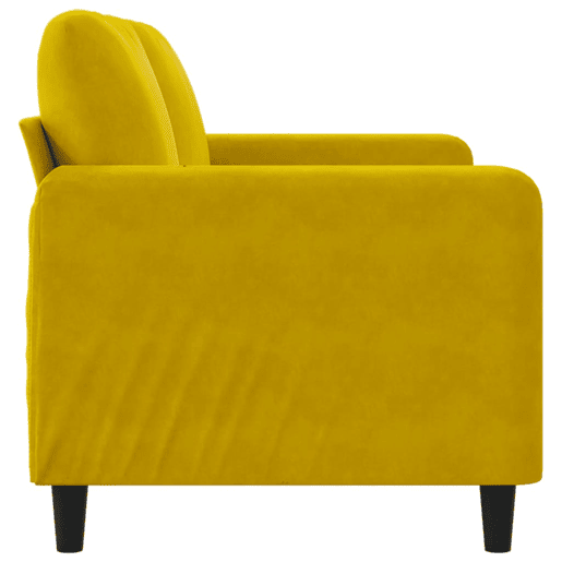 Sofá de 2 lugares - Sofá fixo veludo 140 cm amarelo