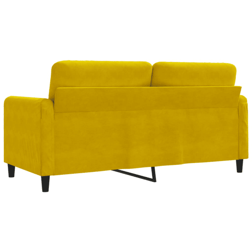 Sofá de 2 lugares - Sofá fixo veludo 140 cm amarelo