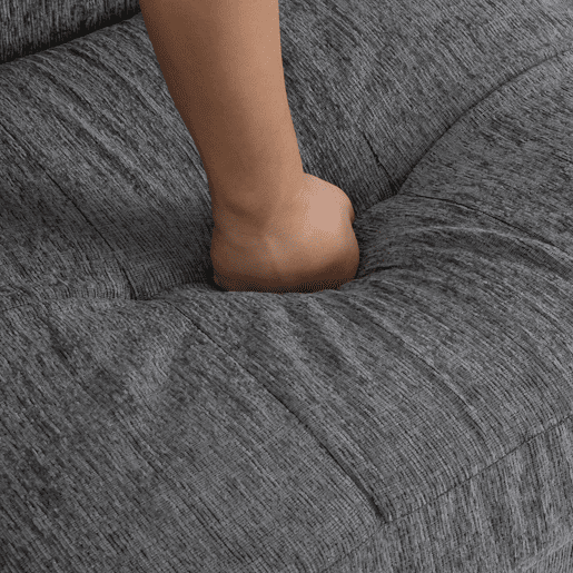 Sofá de 2 lugares estofado em chenille - 162x74x77 cm - Cinzento