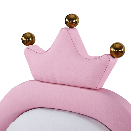 Cama de criança 90x200 cm em pele sintética - cabeceira com moldura no teto - Rosa
