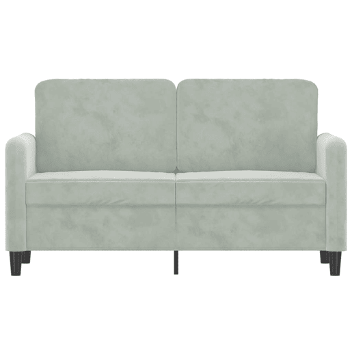 Sofá de 2 lugares - Sofá fixo 120 cm veludo cinzento-claro Sofá de 2 lugares - Sofá fixo 120 cm veludo cinzento-claro