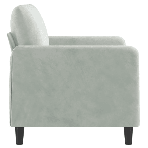 Sofá de 2 lugares - Sofá fixo 120 cm veludo cinzento-claro Sofá de 2 lugares - Sofá fixo 120 cm veludo cinzento-claro