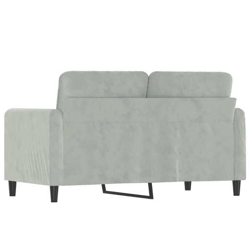Sofá de 2 lugares - Sofá fixo 120 cm veludo cinzento-claro Sofá de 2 lugares - Sofá fixo 120 cm veludo cinzento-claro