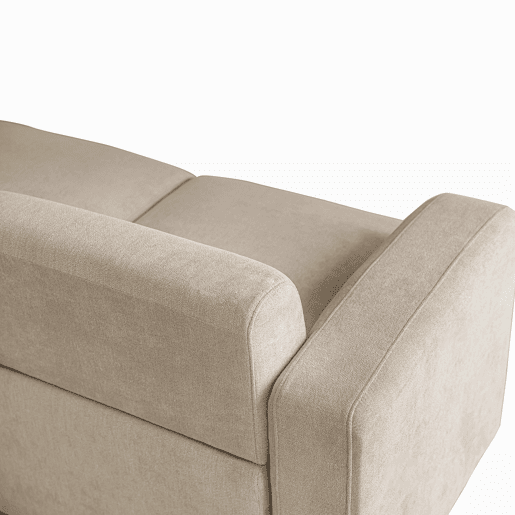 Sofá de 3 lugares em tecido Chenille com 2 almofadas - capacidade para 211 cm - Bege