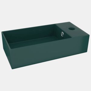 Lavatório - Lavabo - Pia de banheiro WC c extravasamento cerâmica verde-escuro