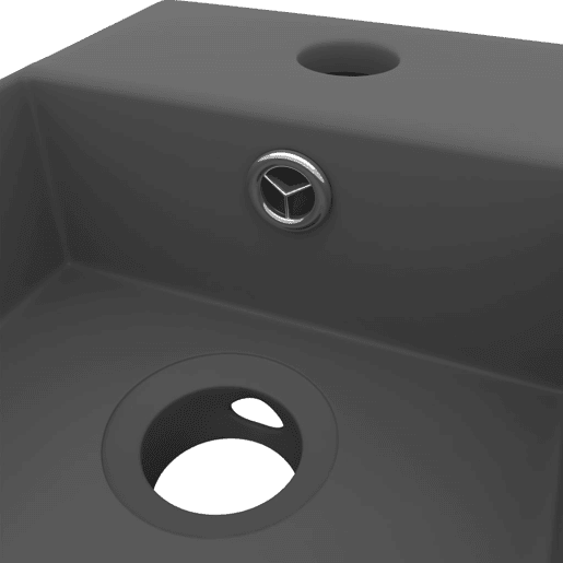 Lavatório - Lavabo - Pia de banheiro WC c extravasamento cerâmica cinzento-escuro