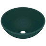 Lavatório - Lavabo - Pia de banheiro WC luxuoso redondo 32,5x14cm cerâmica verde mate