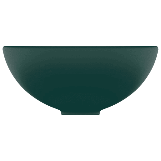 Lavatório - Lavabo - Pia de banheiro WC luxuoso redondo 32,5x14cm cerâmica verde mate