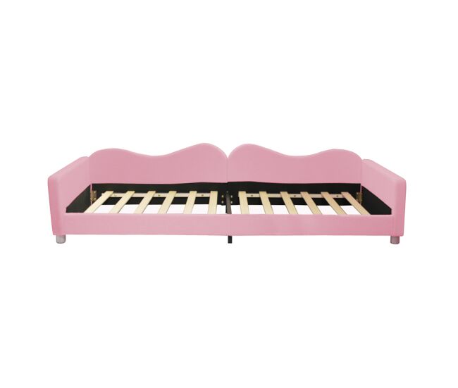 Sofá cama de 90x200 cm en tejido de rizo francés - con somier - rosa