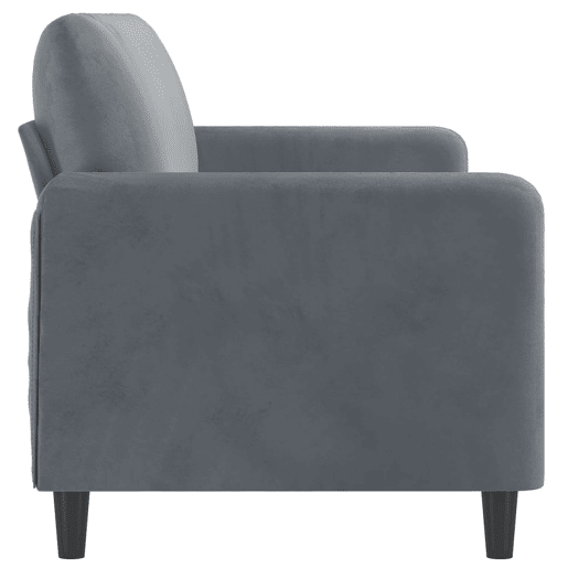 Sofá de 3 lugares - Sofá fixo 180 cm veludo cinza-escuro